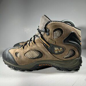 Merrell Chameleon Kids Youth Boys Size 4.5 Hiking Boots Waterproof Shoes Brown